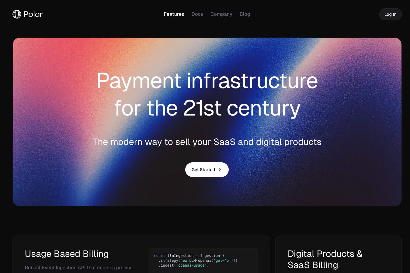 polar.sh website screenshot