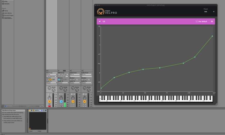 screenshot of velpro vst3 running in ableton live